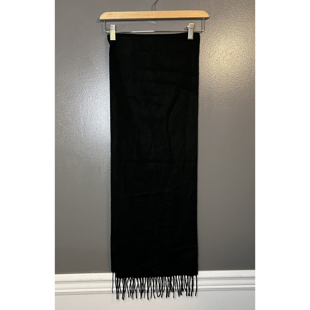 Black Brown 1826 Scarf Mens Black 100% Acrylic Fringe Germany Classic Winter